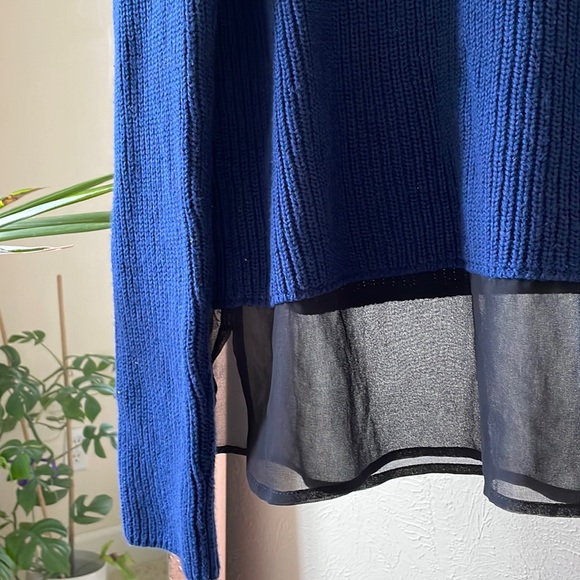 NWOT Banana Republic dark blue layered ribbed soft sweater - Picture 5 of 9